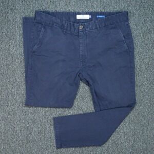 Peter Manning Pants Mens 38x28 Blue Slim Fit‎ Chino Flat Front